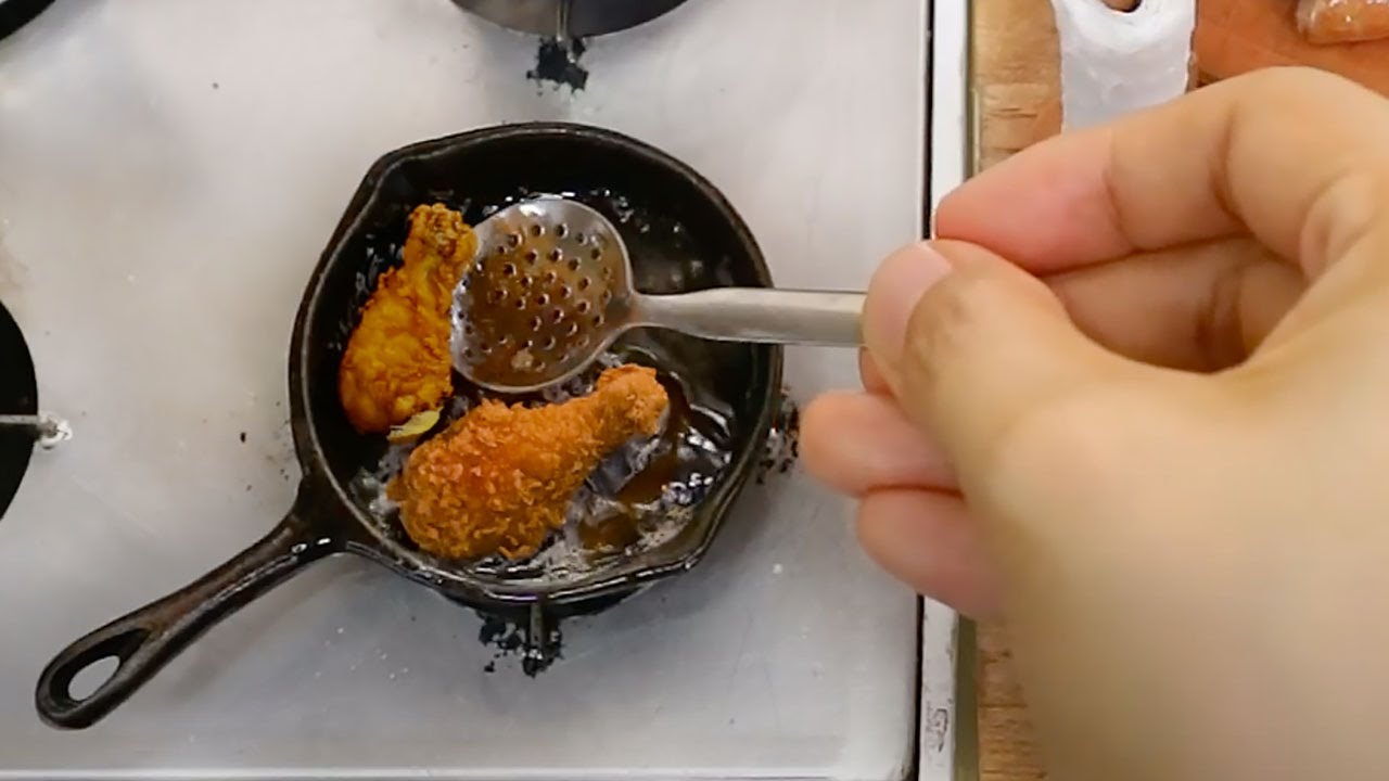 Цыпленок Катсу приготовление настоящей крошечной еды | миниатюрная кулинария кухонный набор игрушек