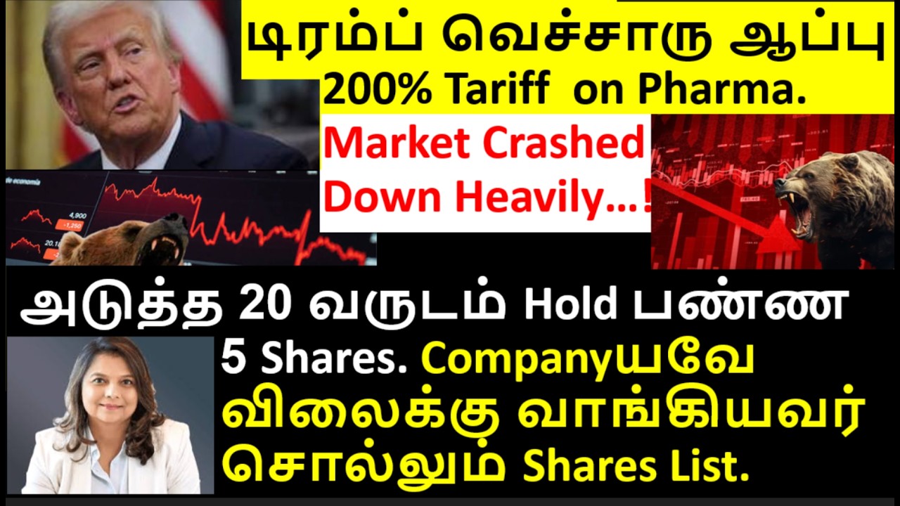 டிரம்ப் வெச்சாரு ஆப்பு &nbsp;200% Tariff, market crash, ITC share, LT share, Titan share adanipower share
