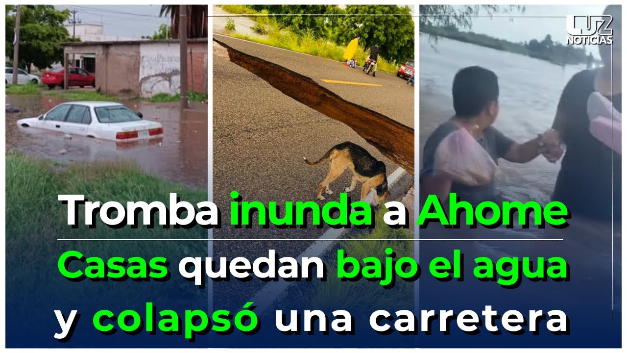 Tromba inunda San Miguel y varias comunidades en Ahome; casas quedan bajo el agua