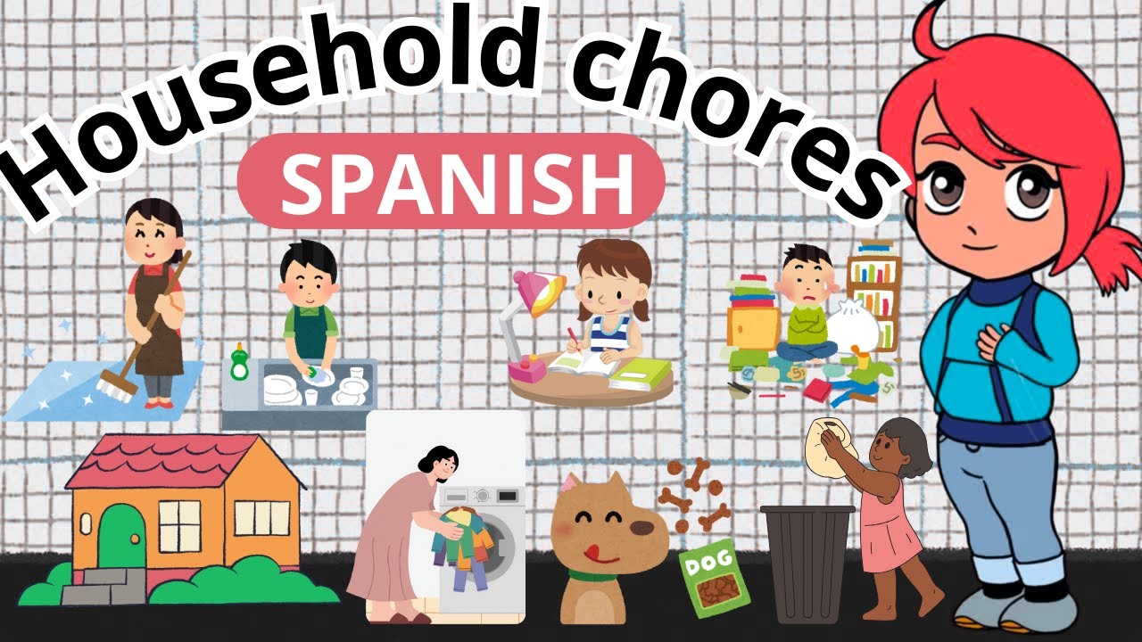 Household chores in Spanish for children