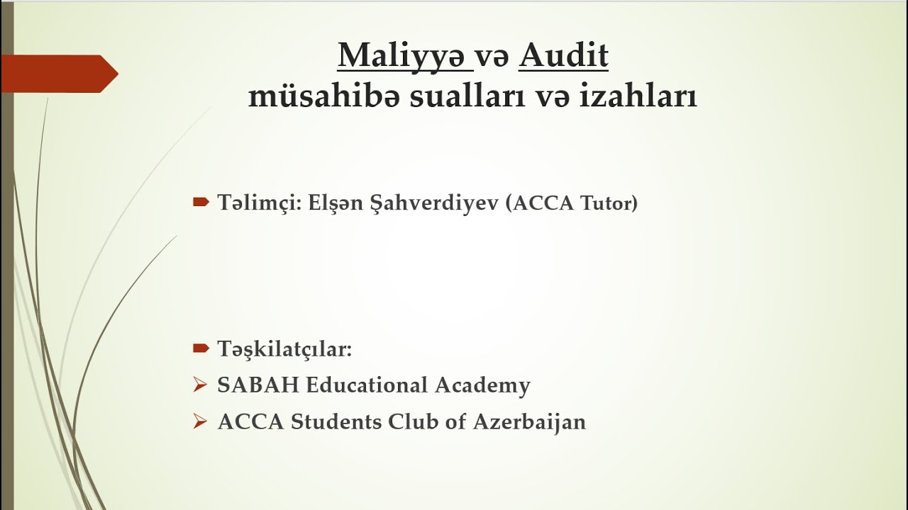 Maliyyə və Audit müsahibə sual və cavabları (Elşən Şahverdiyev)