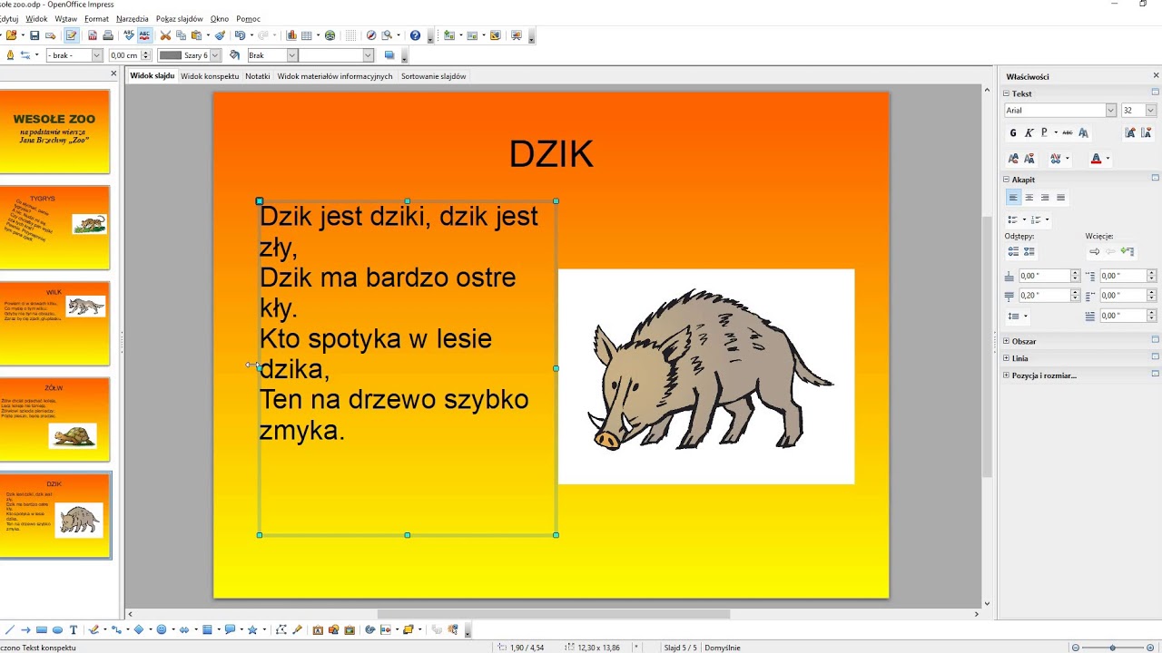 OpenOffice Impress cw 7 Poprawiamy prezentację
