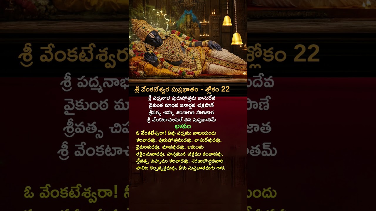 శ్రీవేంకటేశ్వర సుప్రభాతం అర్దం తో| శ్లోకం 22 |Venkateswara Suprabhatam Telugu Meaning| Daily Morning