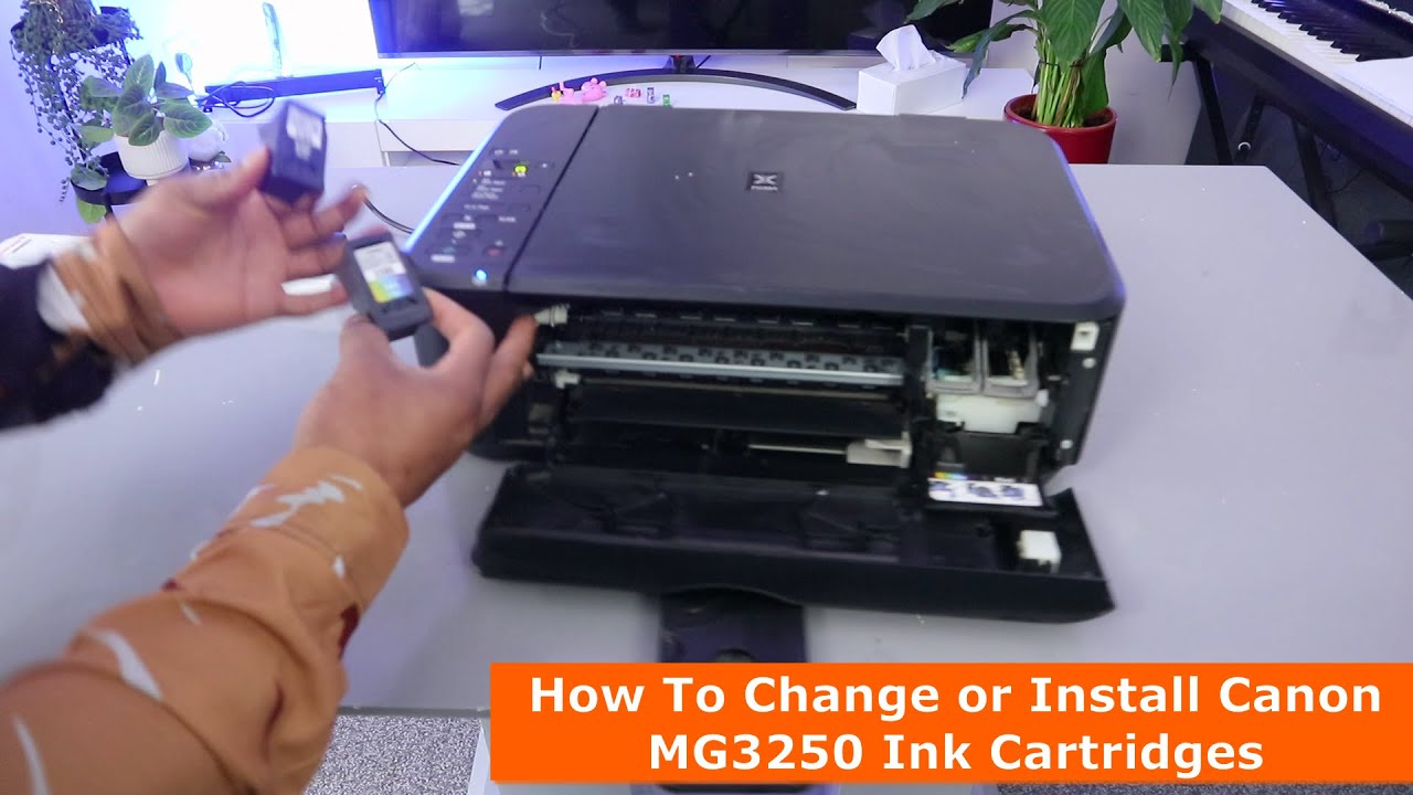 Как заменить или установить чернильные картриджи Canon MG3250