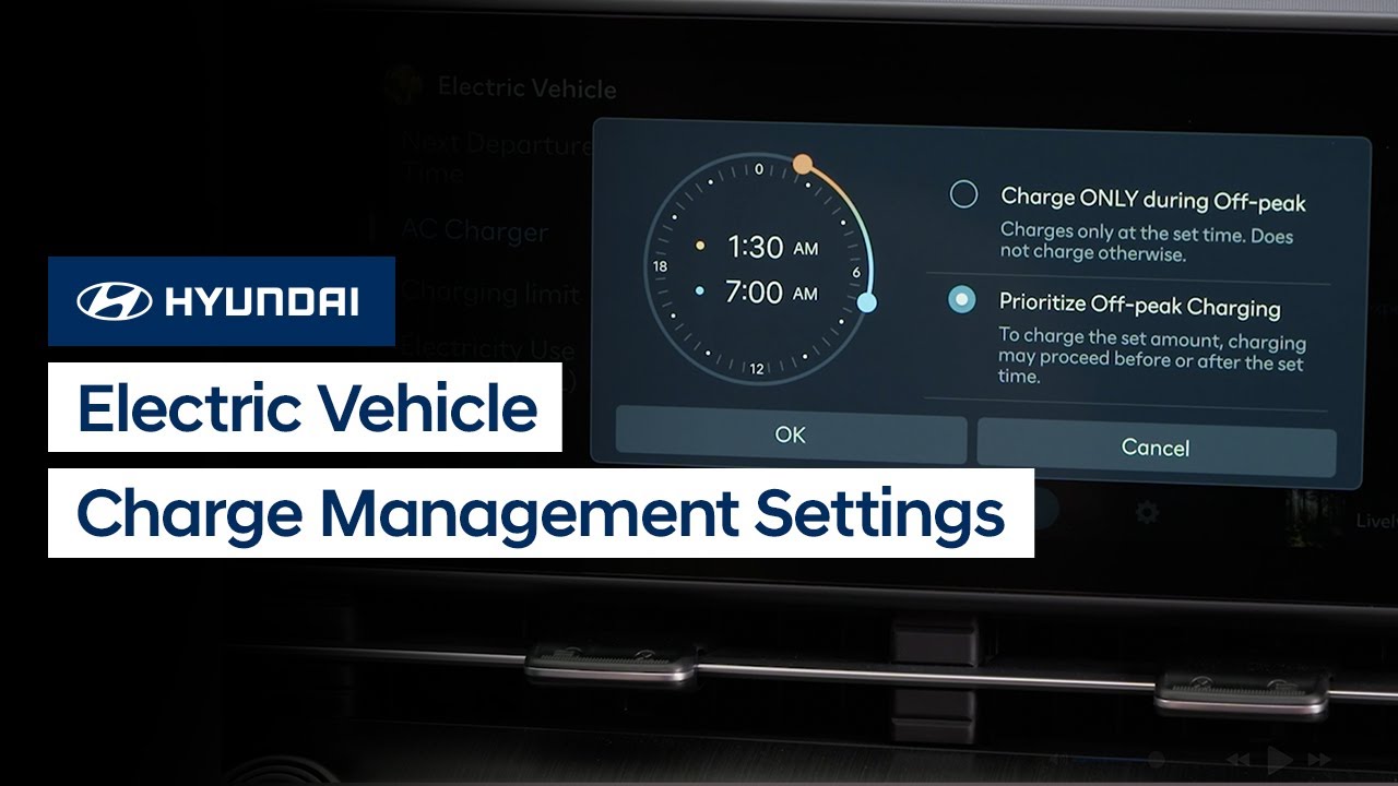 Electric Vehicle Charge Management Settings | Hyundai