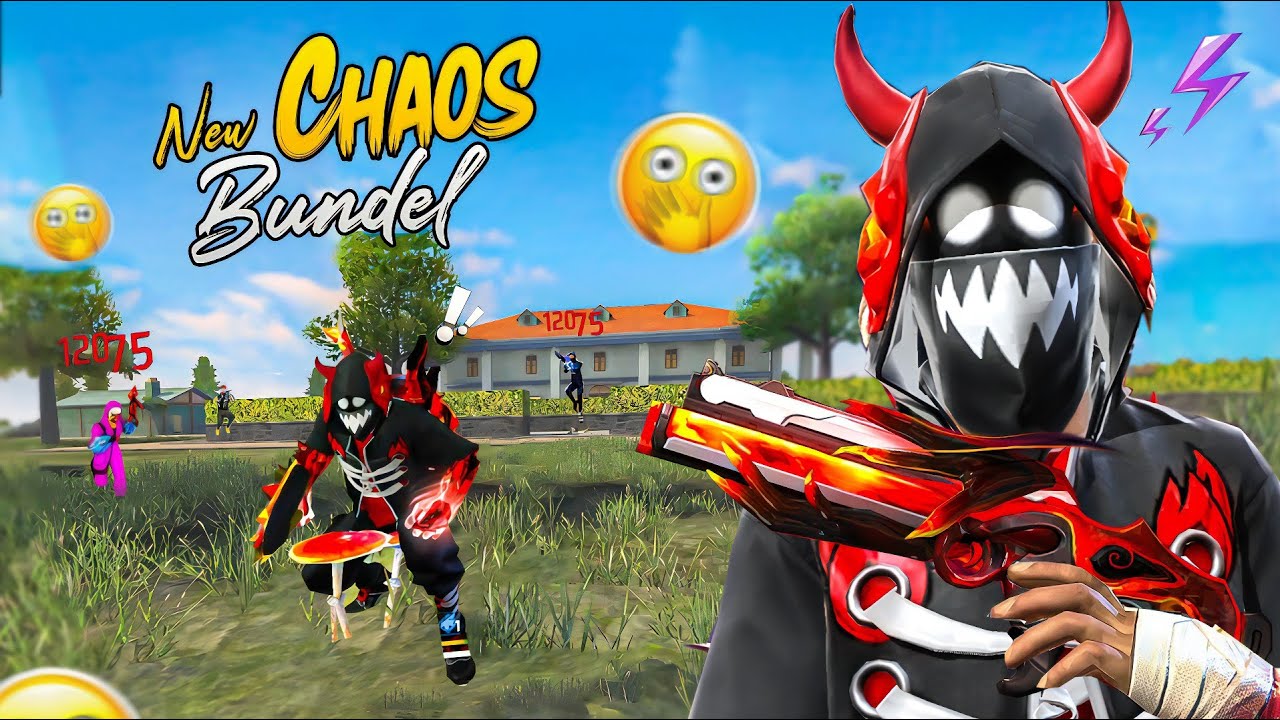New Chaos Bundle & Bizon Skin 🔥 Op 1 Vs 4 Gameplay 🤯 Free Fire