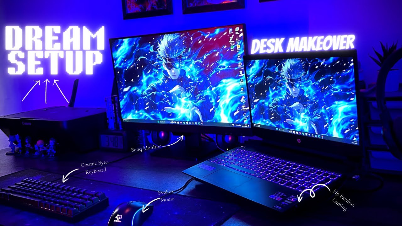 My Dream Laptop Desk Setup Makeover | HP Pavilion Gaming | Setup Tour 2024
