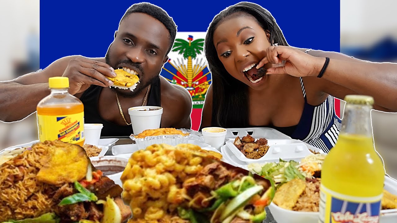 HAITIANS TRY HAITIAN FOOD | HAITIAN FOOD MUKBANG | GRIOT, HAITIAN RICE, FRIED PLANTAIN