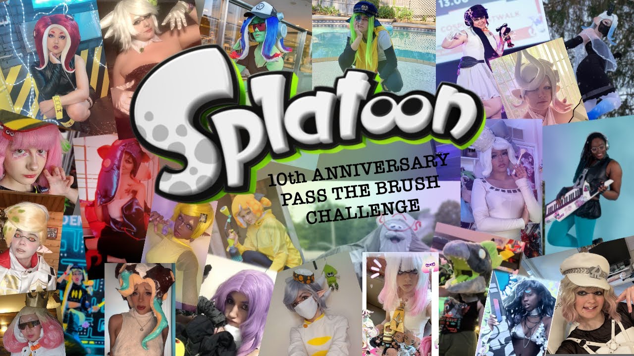 SPLATOON 10TH ANNIVERSARY COSPLAY PASS THE BRUSH CHALLENGE🦑🐙