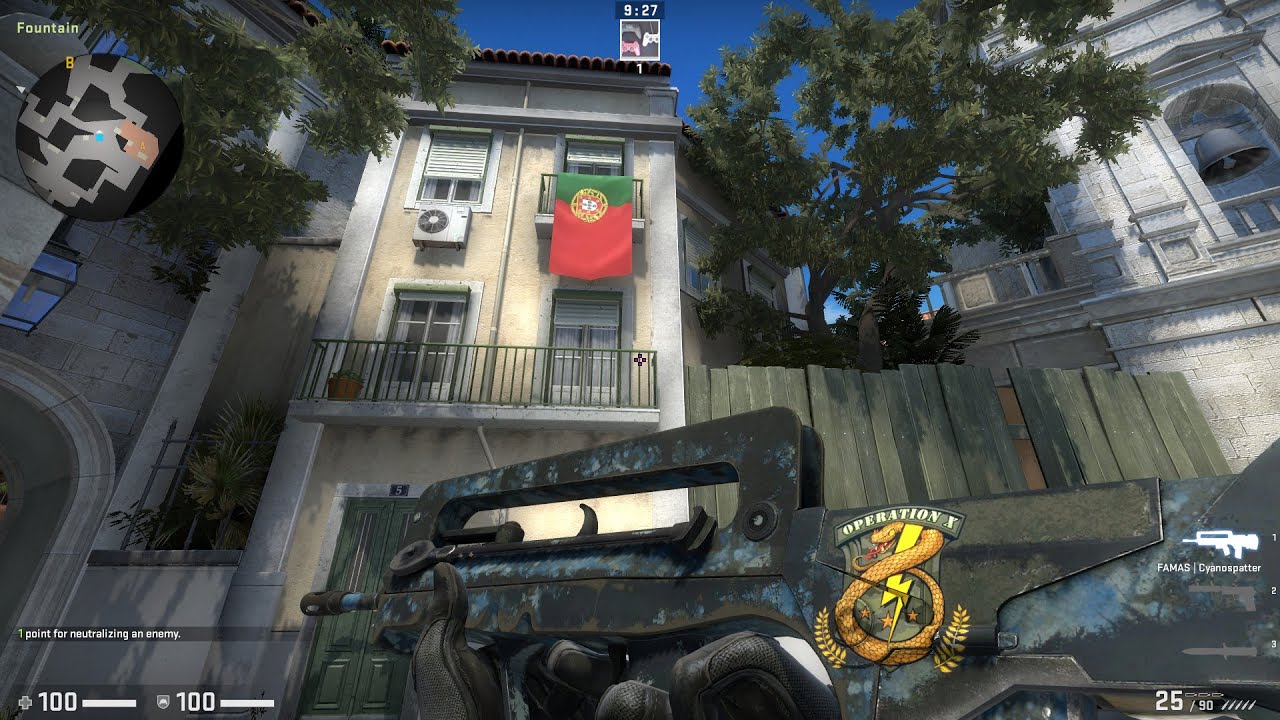 CSGO FAMAS Cyanospatter Battle Scarred