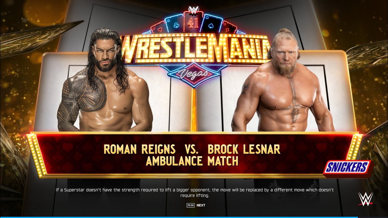 WWE 2K25 Roman Reigns Vs Brock Lesnar Match 