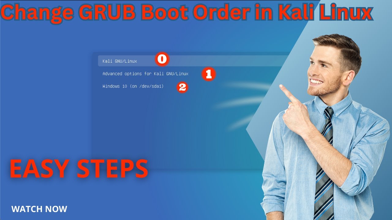Легкое изменение порядка загрузки GRUB в Kali Linux