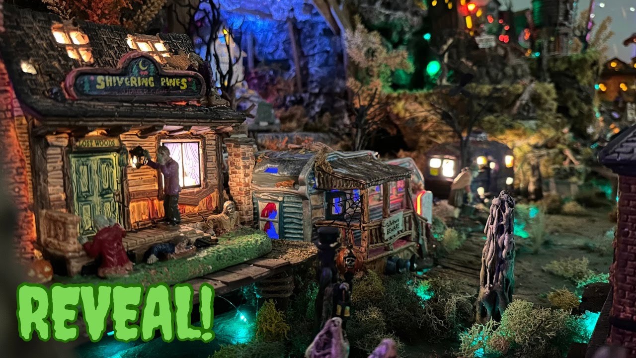 Bayou and Haunted Hills Reveal! - My Lemax and Department 56 Halloween Village (43 buildings!)