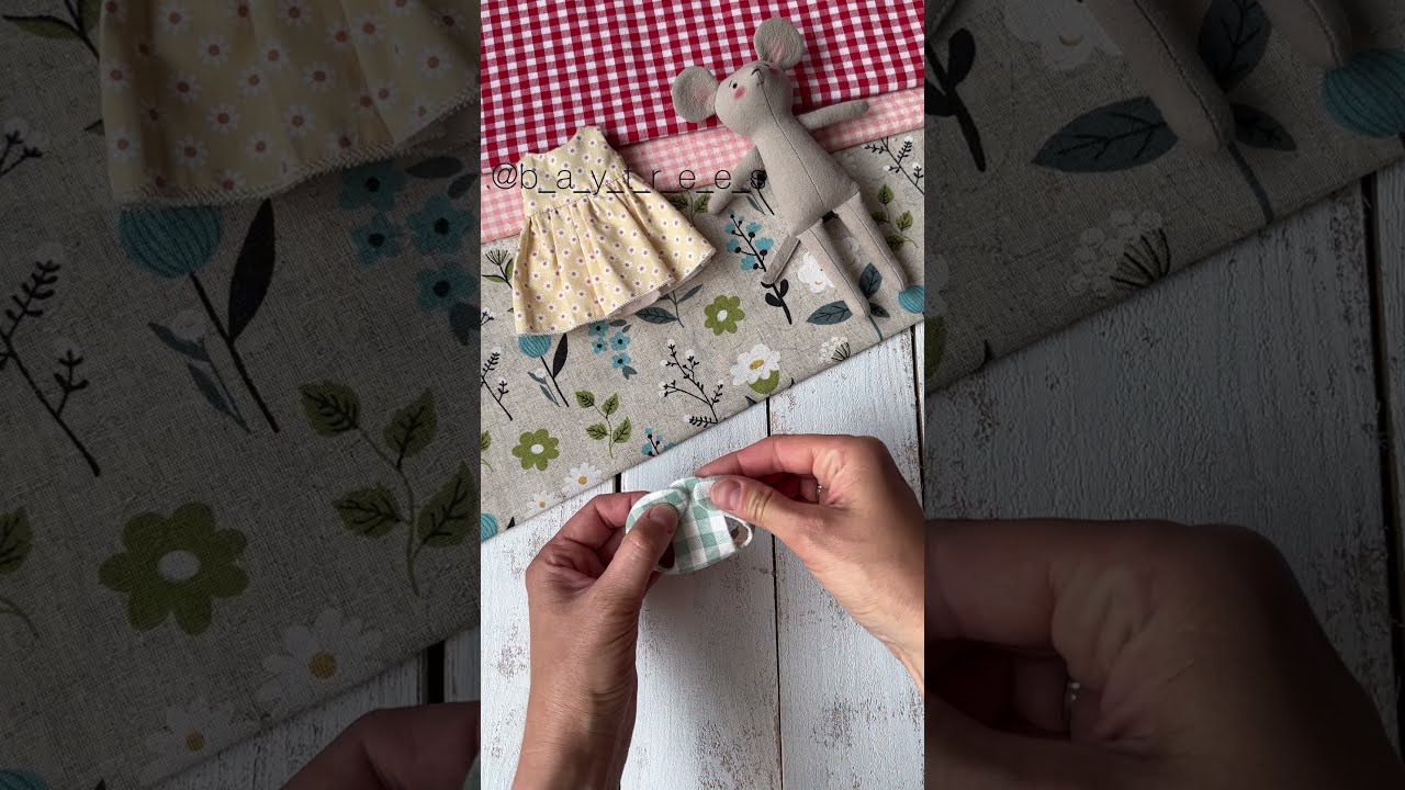 Small handmade textile doll with clothes. Mouse doll. #handmade #diy #doll  #sewing #sewingtutorial