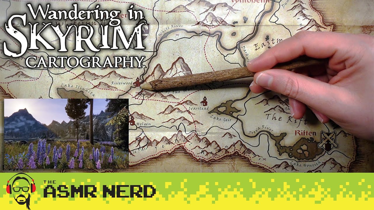 ASMR Elder Scrolls Maps: Wandering In Skyrim Retrospective! [soft spoken, tracing, clicking]