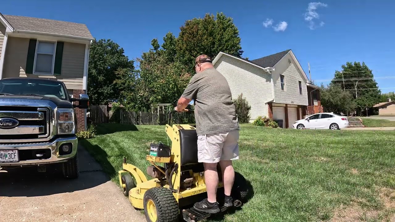 Mowing with an Antique Mower