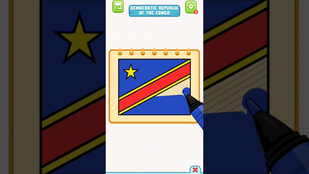 Flag of Democratic Republic of the Congo 🇨🇩 #colors #drawing #flag