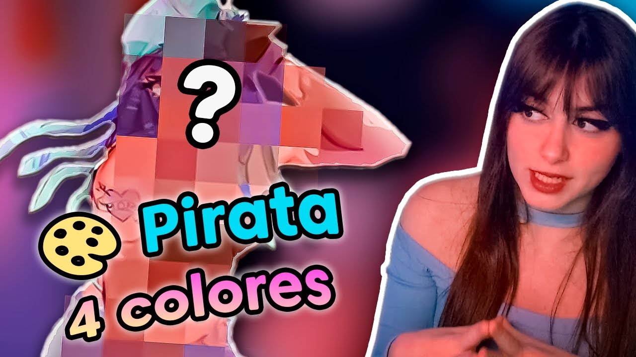 Dibujé un pirata con SOLO 4 COLORES
