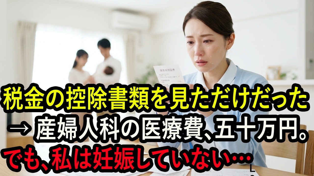 税金の控除書類を見ただけだった → 産婦人科の医療費、五十万円。でも、私は妊娠していない…