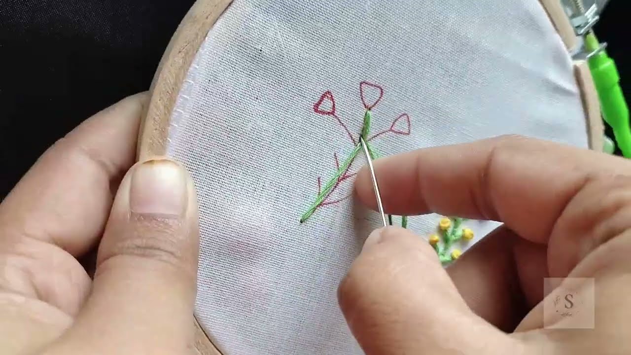 Simple embroidery design 🪡 #video #viral #embroidery #handembroidery #stitch #stitching 