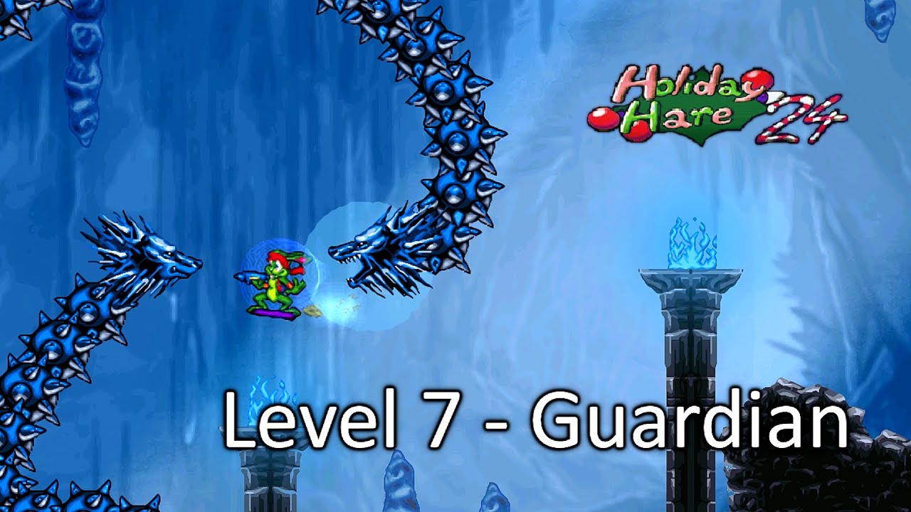Jazz Jackrabbit 2+ Holiday Hare '24 lvl 7 Guardian (+small mod & 4k & xBR shader)
