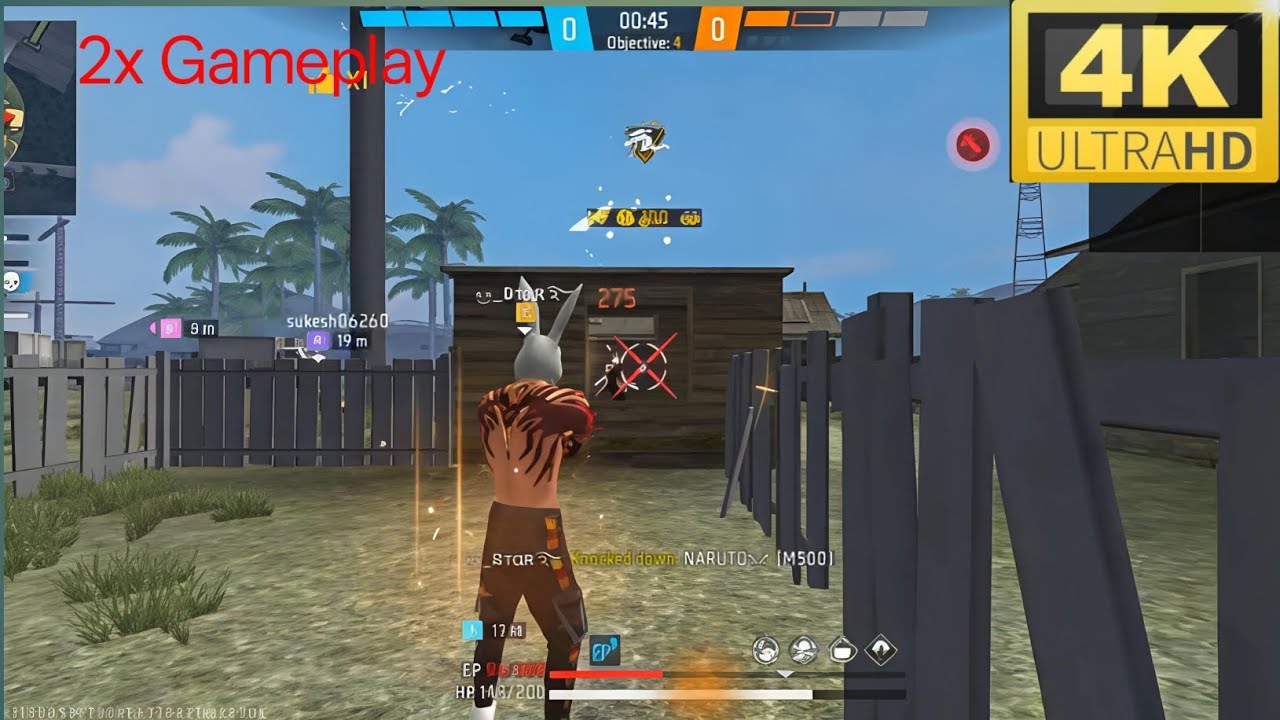 Free fire season gameplay 🔥 Headshot # Elimination Starrrr gaming M500 headshot 