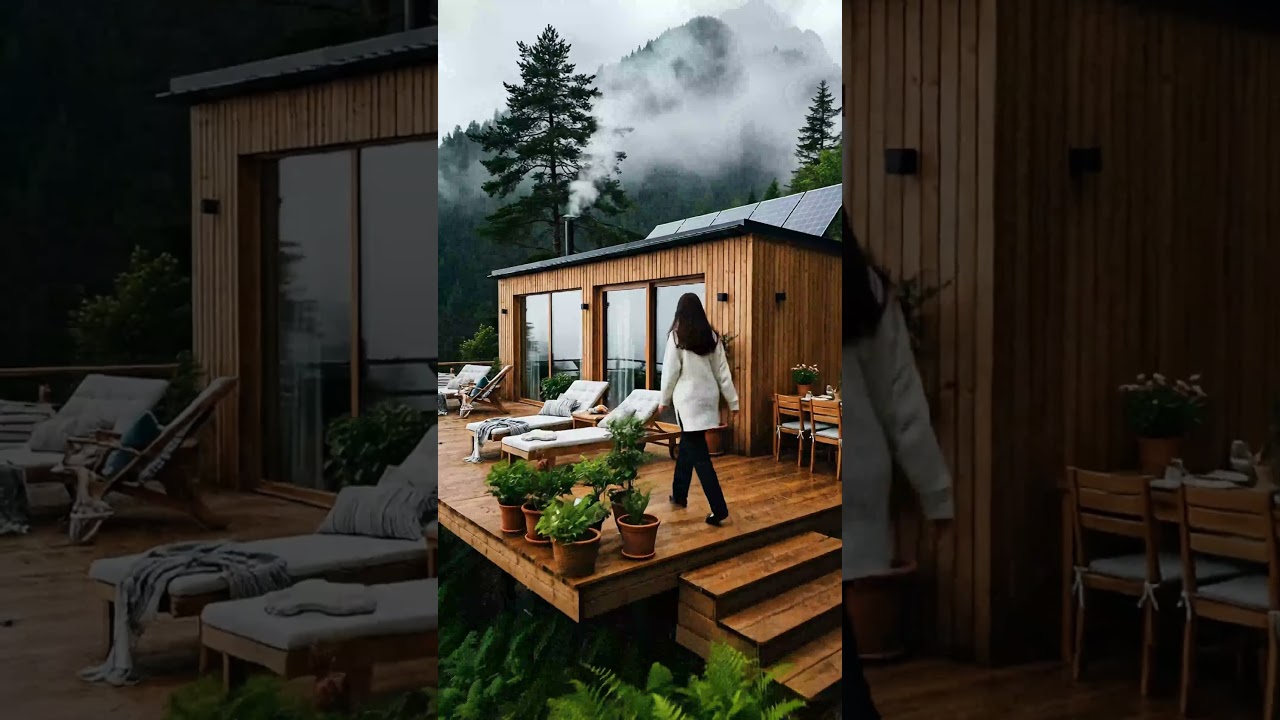 Cozy Modern Cabin in the Misty Mountains | Eco Tiny House Retreat 🌲🏔️✨ #tinyhome #dreamhome