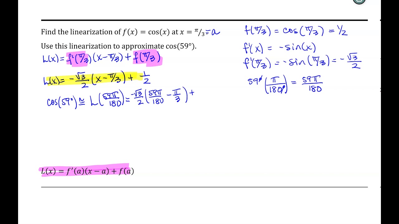 Linearization: Cosine function