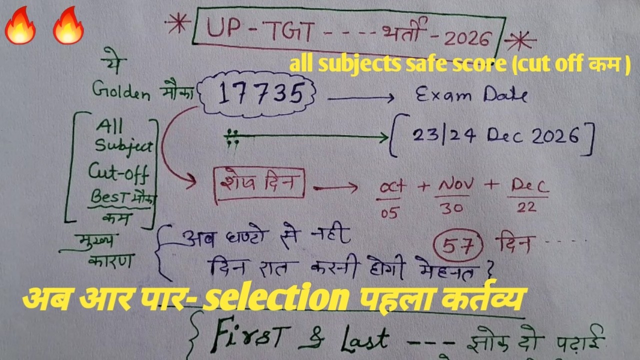 UP TGT - BEST STRATEGY / GOLDEN CHANCE / SAFE SCORE / EXPECTED CUT-OFF 2026 / PLANNING