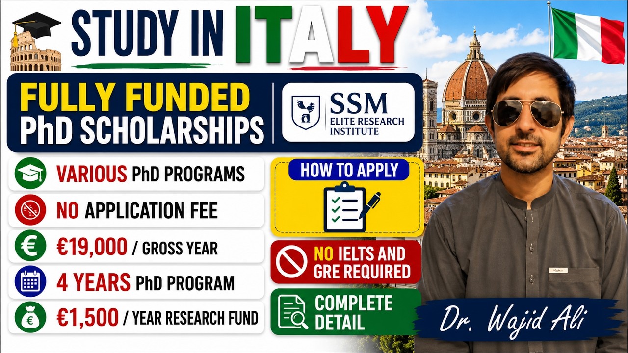 Study in Italy: Fully Funded PhD Scholarships, No Application Fee, How to Apply for Various PhD P...