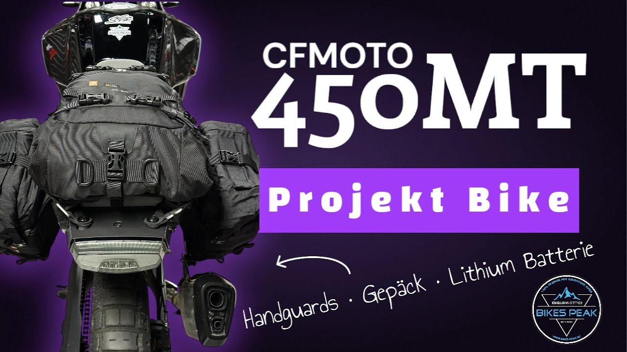 CFMOTO 450MT Projektbike 2025 – Handguards, Lithium-Batterie & das Kriega Gepäcksystem ohne Racks!