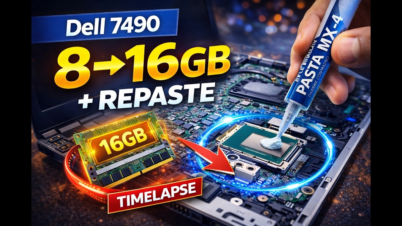 Rigenero un Dell  Latitude 7490: RAM 16GB + Repaste + Fan Cleaning | Timelapse