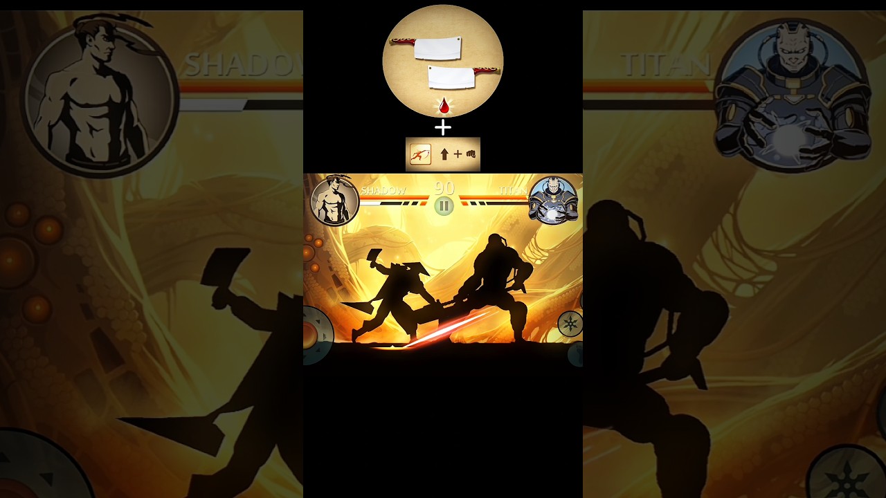 Butcher's knives's upper slash vs Titan ⚰️☠️ #shorts #shadowfight2