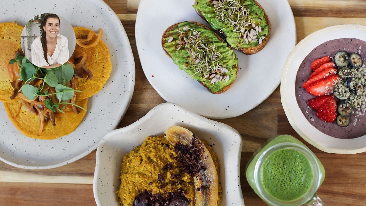 5 DESAYUNOS ANTIINFLAMATORIOS - Listos en 5 minutos - Receta vegana fácil - Amanda Ortiga