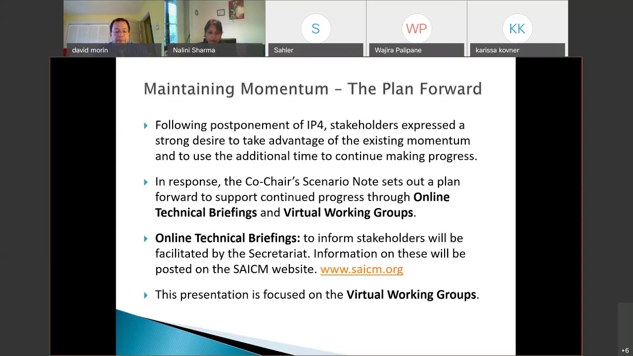TB 1: Welcome and overview of next IP, 22 October 2020 (am)