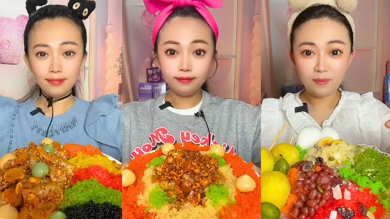 Extreme Colorful Snack ASMR Mukbang | Spicy Crunchy Egg Mix & Chinese Eating Sounds 