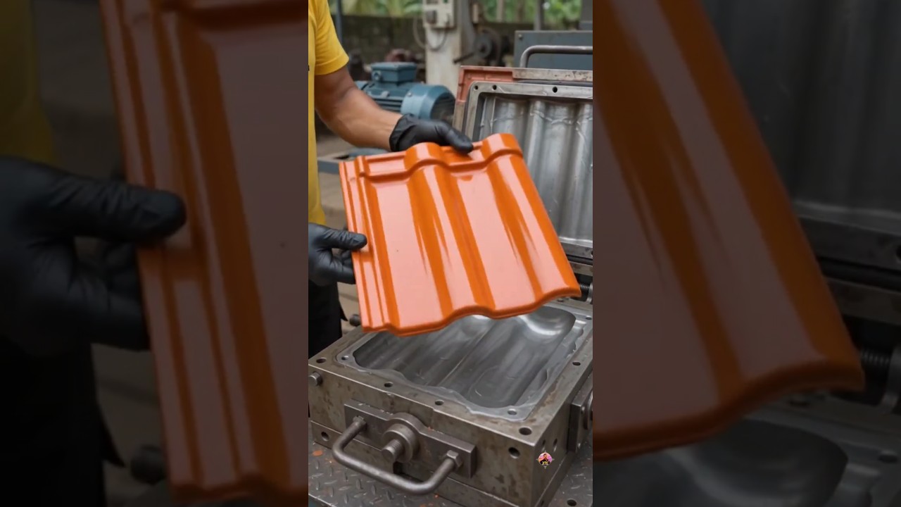 Transforming Plastic Bottles into Luxury Roof Tiles! ♻️🏠#shorts #viral