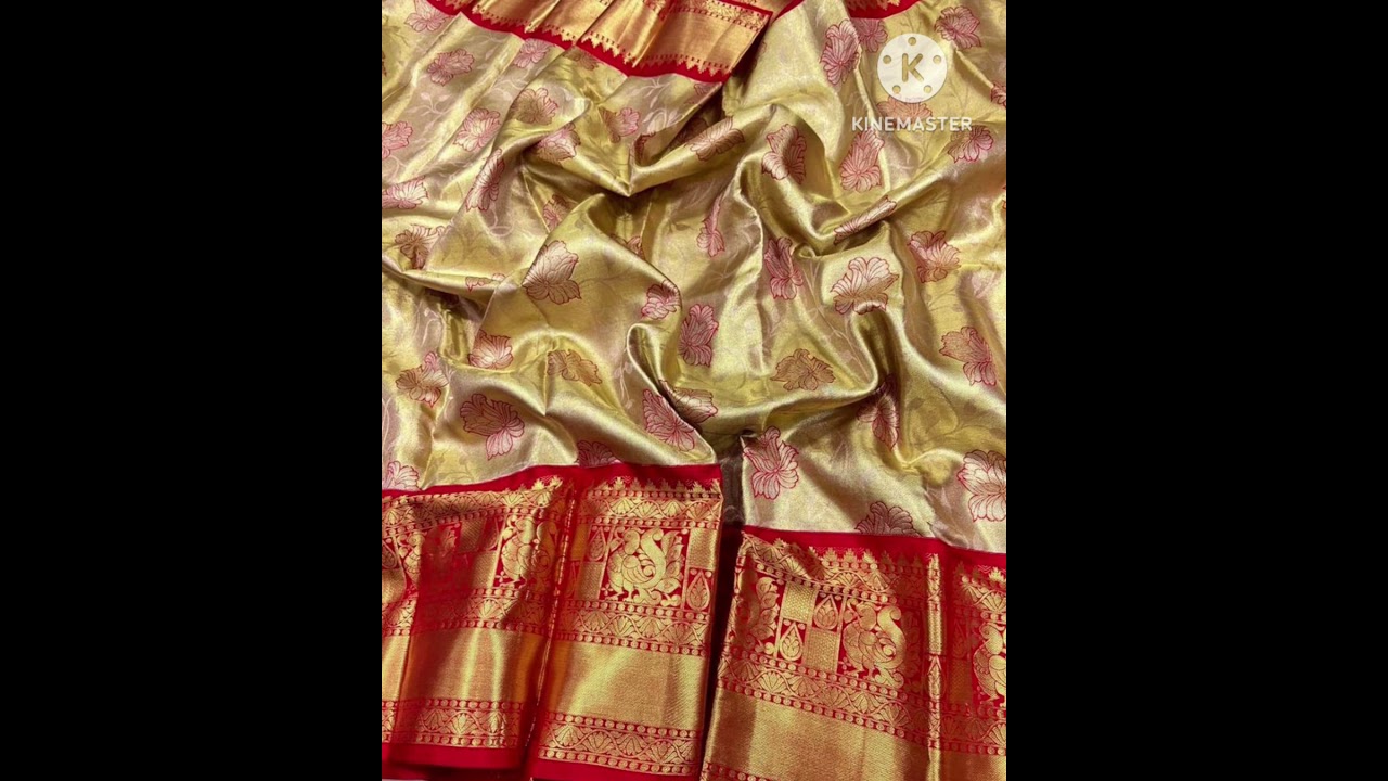Trending Kanjivaram Silk Sarees Pure Handloom Pattu Contrast Border Bridalsilk Wedding collection