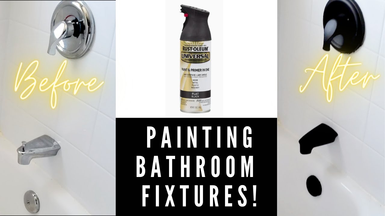 PAINTING BATHROOM FIXTURES BLACK!! | Casa Kerins Ep. 4 | Rustoleum Spray Paint