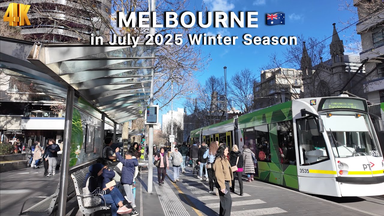 Melbourne Australia in July 2025 City Walk 4K Video