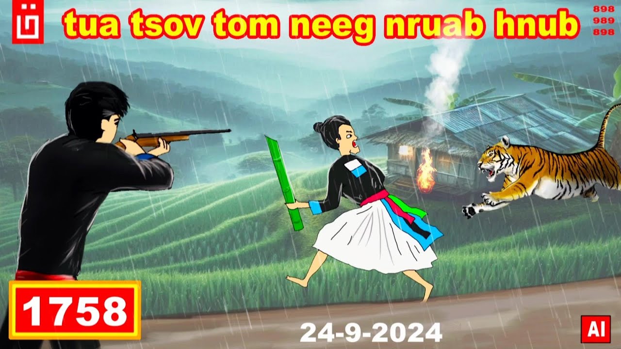 dab hais hmoob - 1758 - 25/9/2024 tua tsov tom neeg nruab hnub, ยิงสมิงกลางวัน, on the day time.