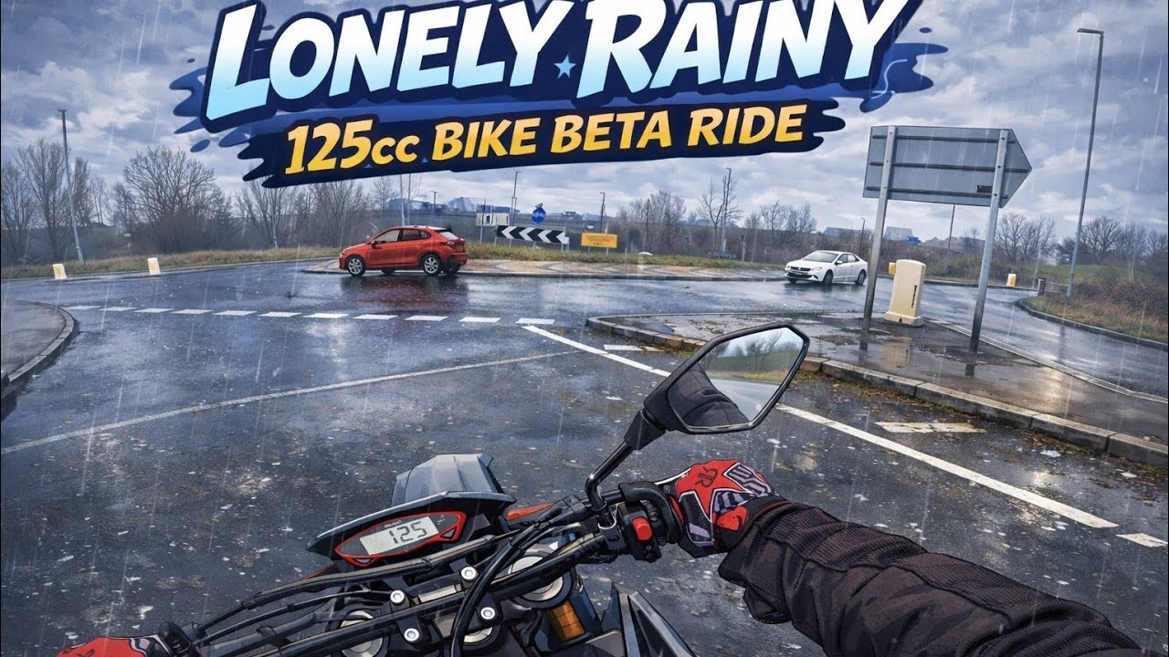 💦 Lonely Learner Rainy 125cc beta uk town ride 💦