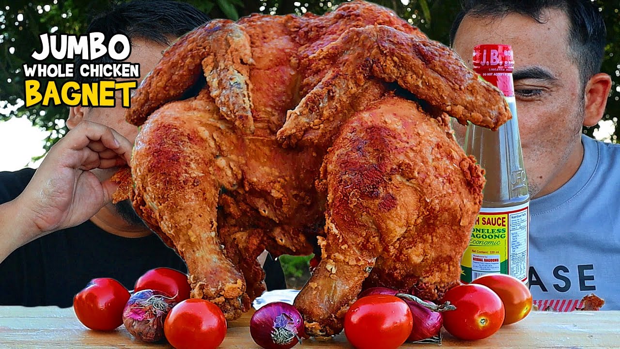 JUMBO WHOLE FRIED CHICKEN BAGNET (HD) | BACKYARD COOKING