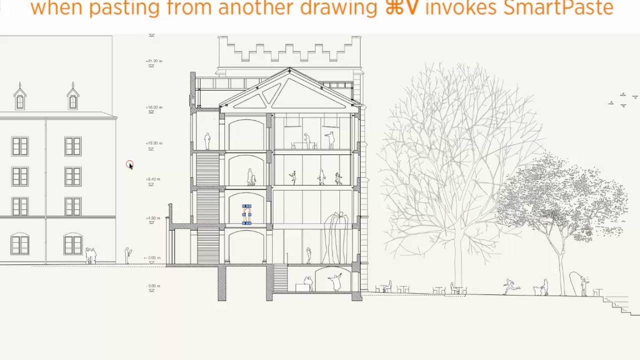 SmartPaste for Vectorworks uses the Copy/Paste shortcuts