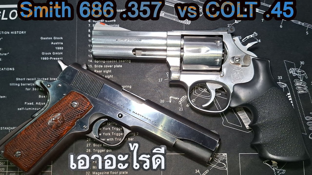 Rerun รีวิวปืน Smith 686 .357 vs Colt .45 เลือกอะไรดี