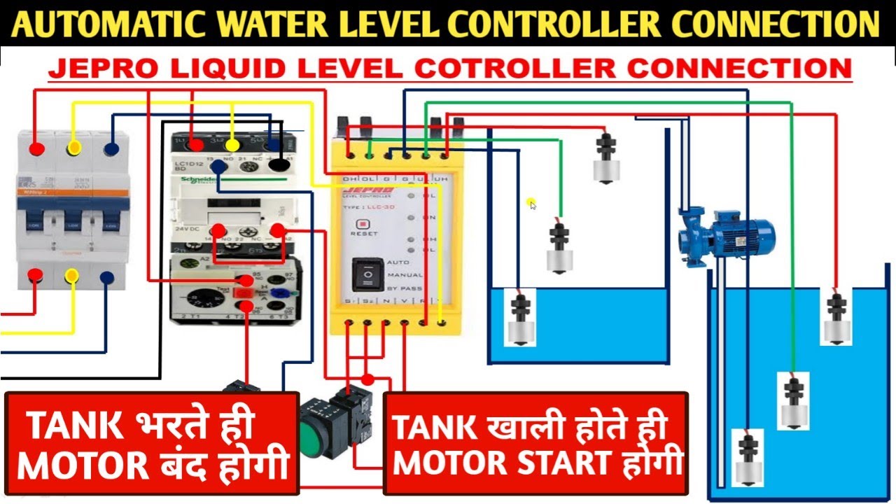 Fully Automatic Water Level Controller Installation! Jepro Liquid Level Controller Connection!