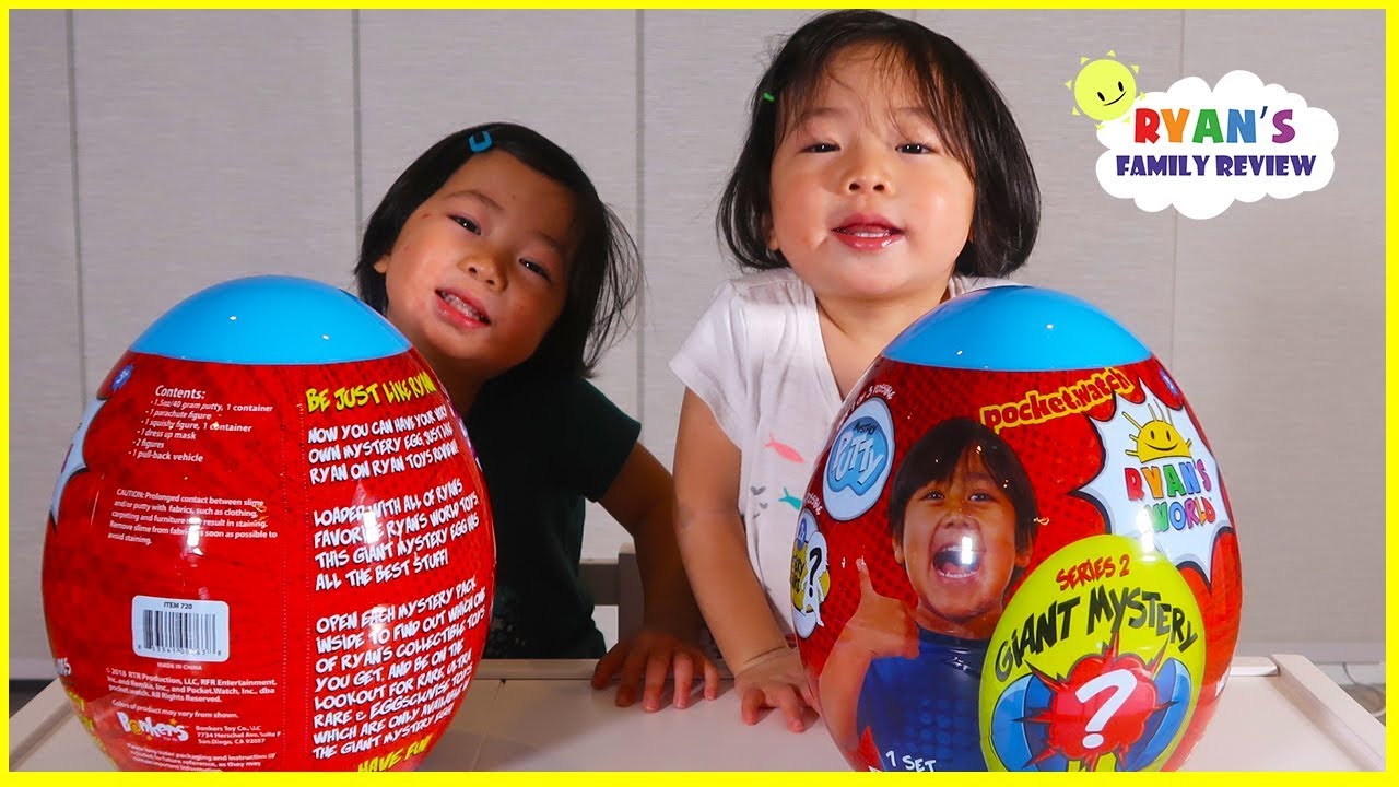 Emma and Kate Open Ryan's World Giant Surprise Eggs!