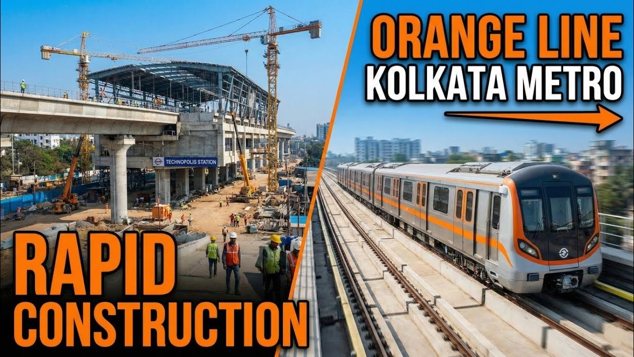 Rapid Construction Of Technopolis Metro Station | Kolkata Metro Orange Line