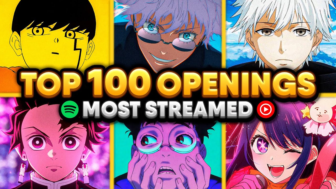 ТОП-100 OPENINGS ИЗ АНИМЕ САМЫХ ВОСТРЕБОВАННЫХ (SPOTIFY И YT MUSIC)