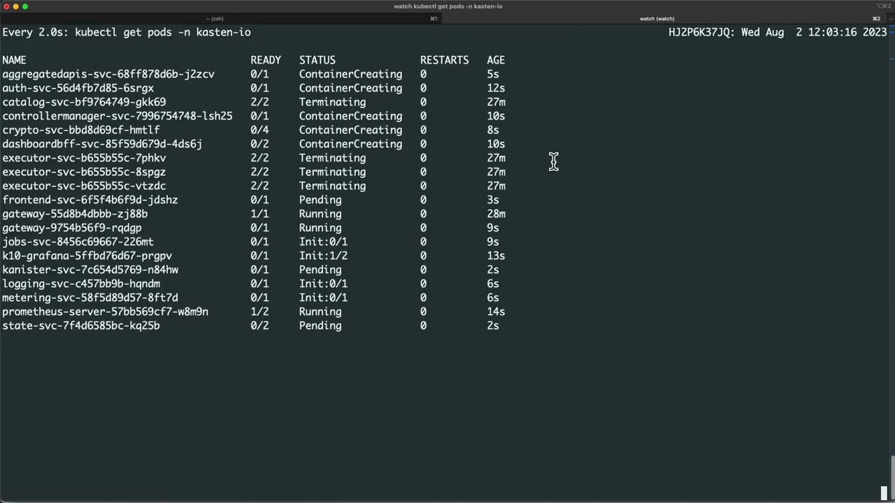Performing a Kasten upgrade using Helm